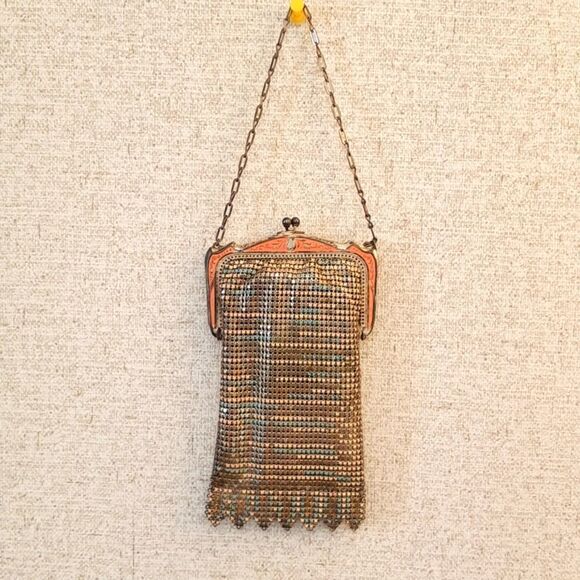 Whiting and Davis Mesh vintage evening bag purse flapper style - Picture 1 of 6